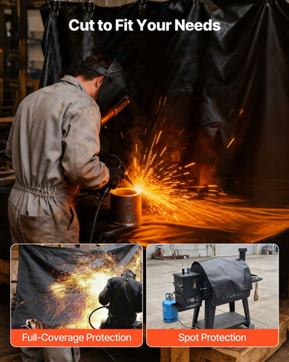 Welding Blanket Roll, 5 x 150 FT Silicone Coated Fiberglass Welding Blanket, Up to 1800°F Heat Resistant Safety Protection Blankets, Flame Retardant Fireproof Insulation Mat Roll