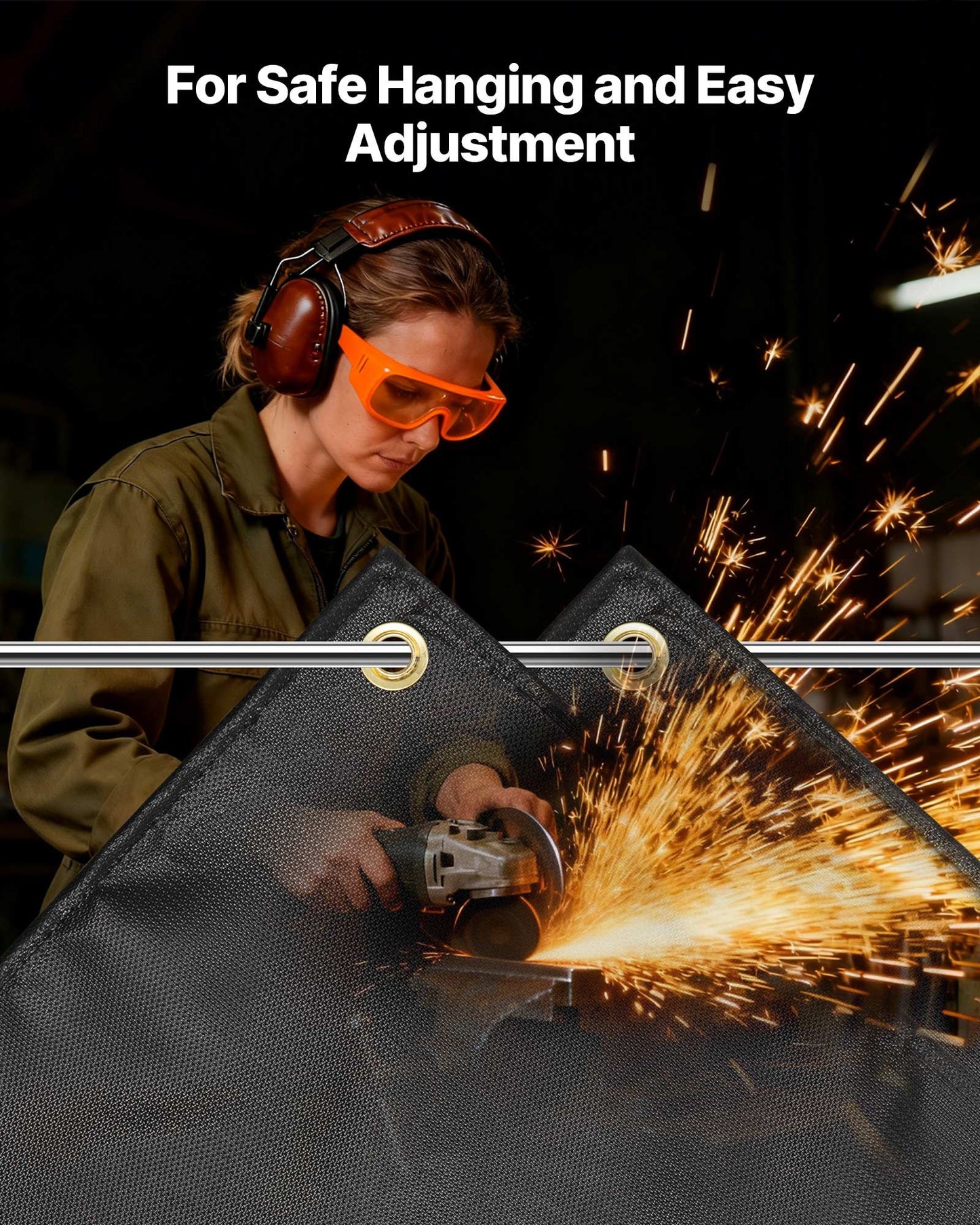 Welding Blanket, 6 x 8 FT Silicone Coated Fiberglass Welding Blanket, Up to 1800°F Heat Resistant Safety Protection Blankets, Flame Retardant Fireproof Insulation Mat with Metal Grommets