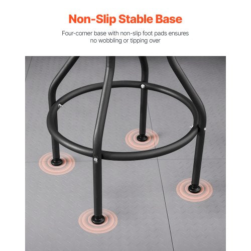 Shop Pall Justerbar höjd Garage Arbetssäte 300 lbs Last med ryggstöd |  EU