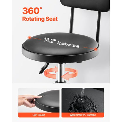 Shop Pall Justerbar höjd Garage Arbetssäte 300 lbs Last med ryggstöd |  EU