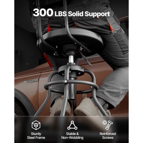 Shop Pall Justerbar höjd Garage Arbetssäte 300 lbs Last med ryggstöd |  EU