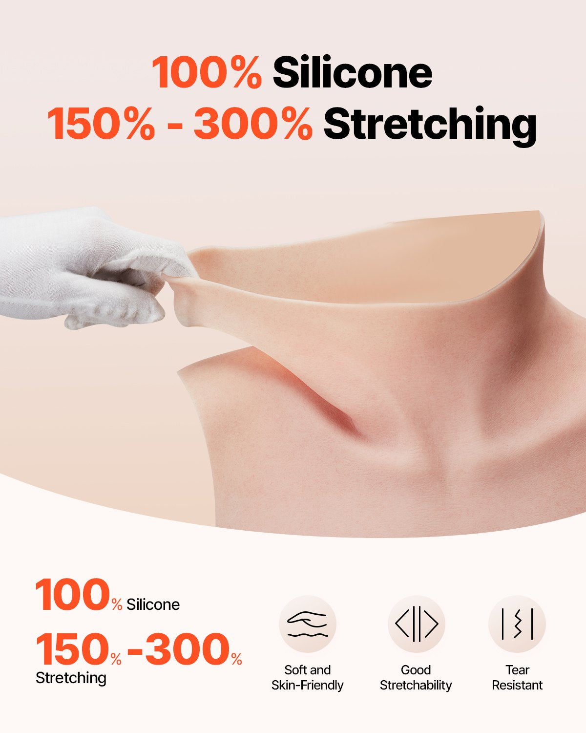 Silikonbröstskydd C-kupa höghalsade falska bröst för Cosplay Drag Queen