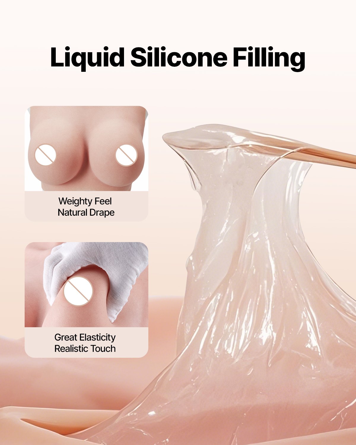 Silikonbröstskydd C-kupa höghalsade falska bröst för Cosplay Drag Queen