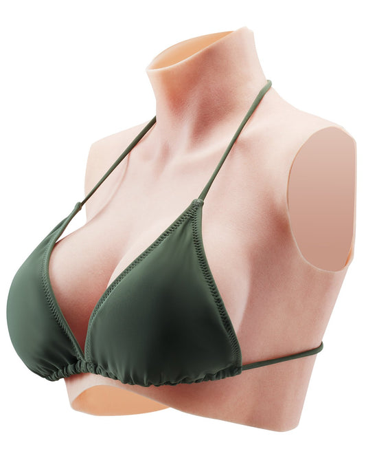 Silikonbröstskydd C-kupa höghalsade falska bröst för Cosplay Drag Queen