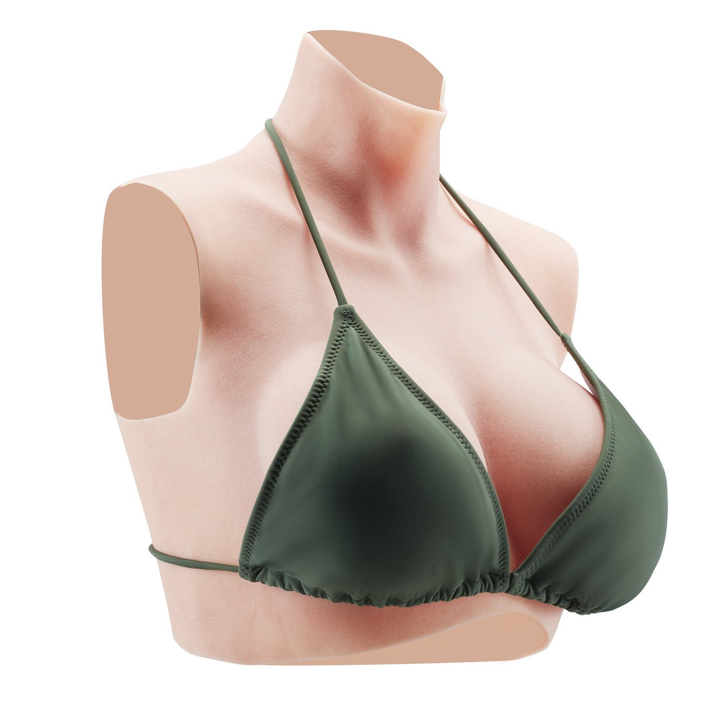 Silikonbröstskydd C-kupa höghalsade falska bröst för Cosplay Drag Queen