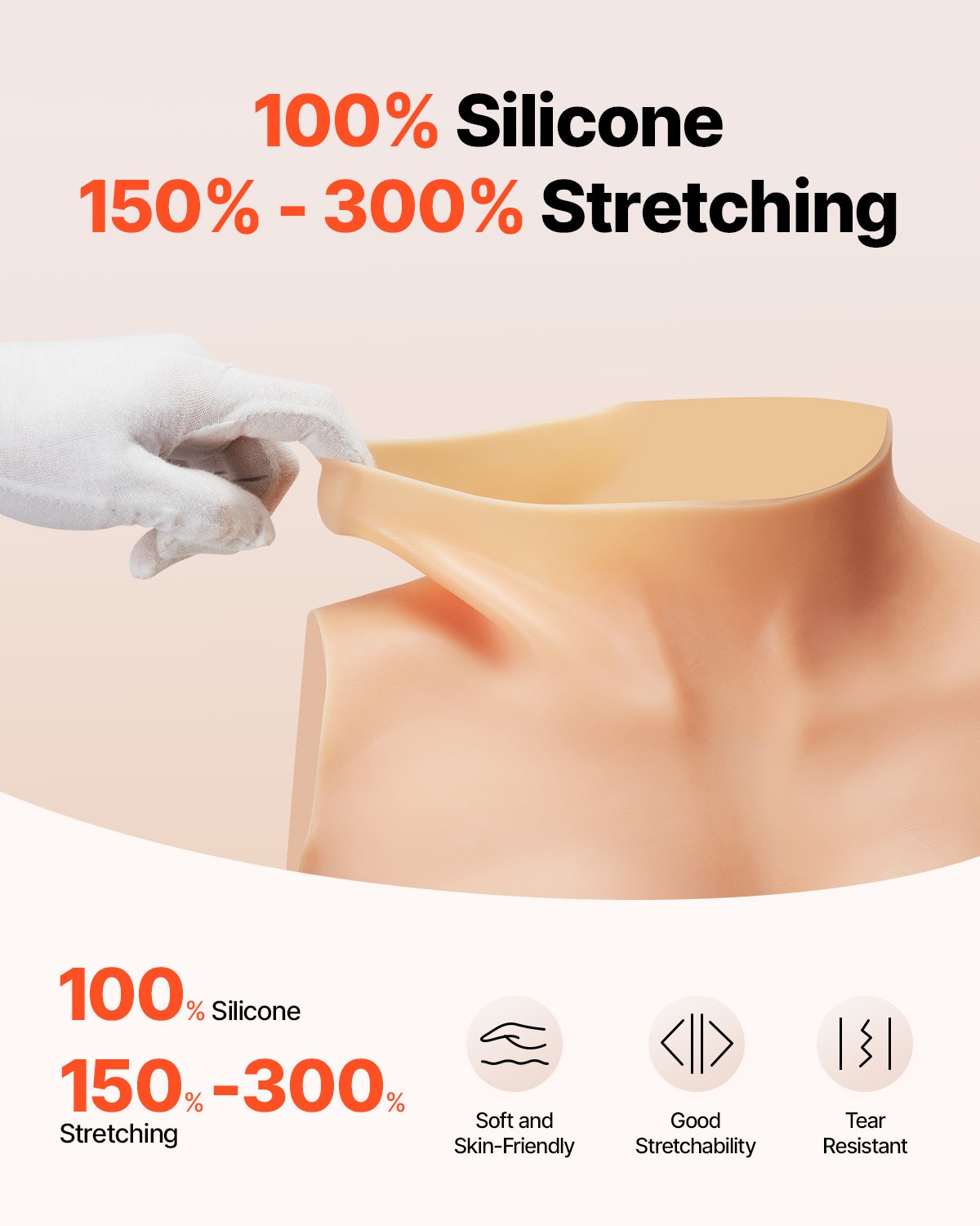 Silikonbröstplatta E-Cup höghalsade falska bröst för Cosplay Drag Queen