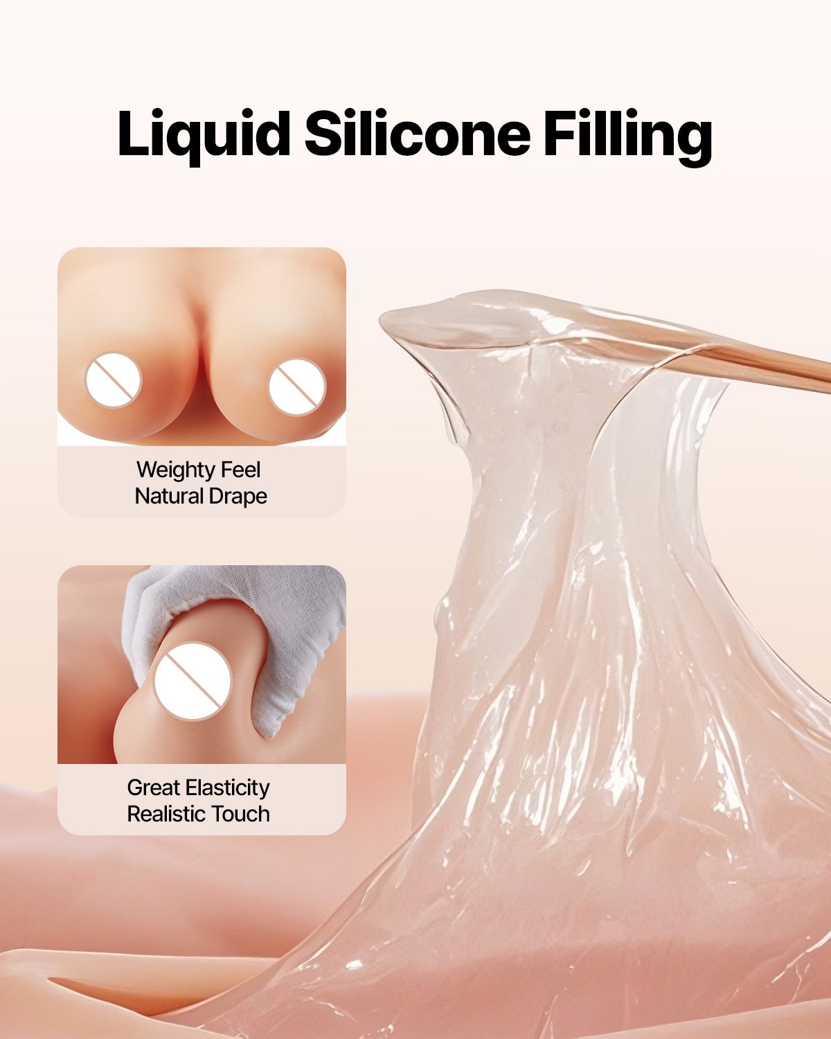 Silikonbröstplatta E-Cup höghalsade falska bröst för Cosplay Drag Queen