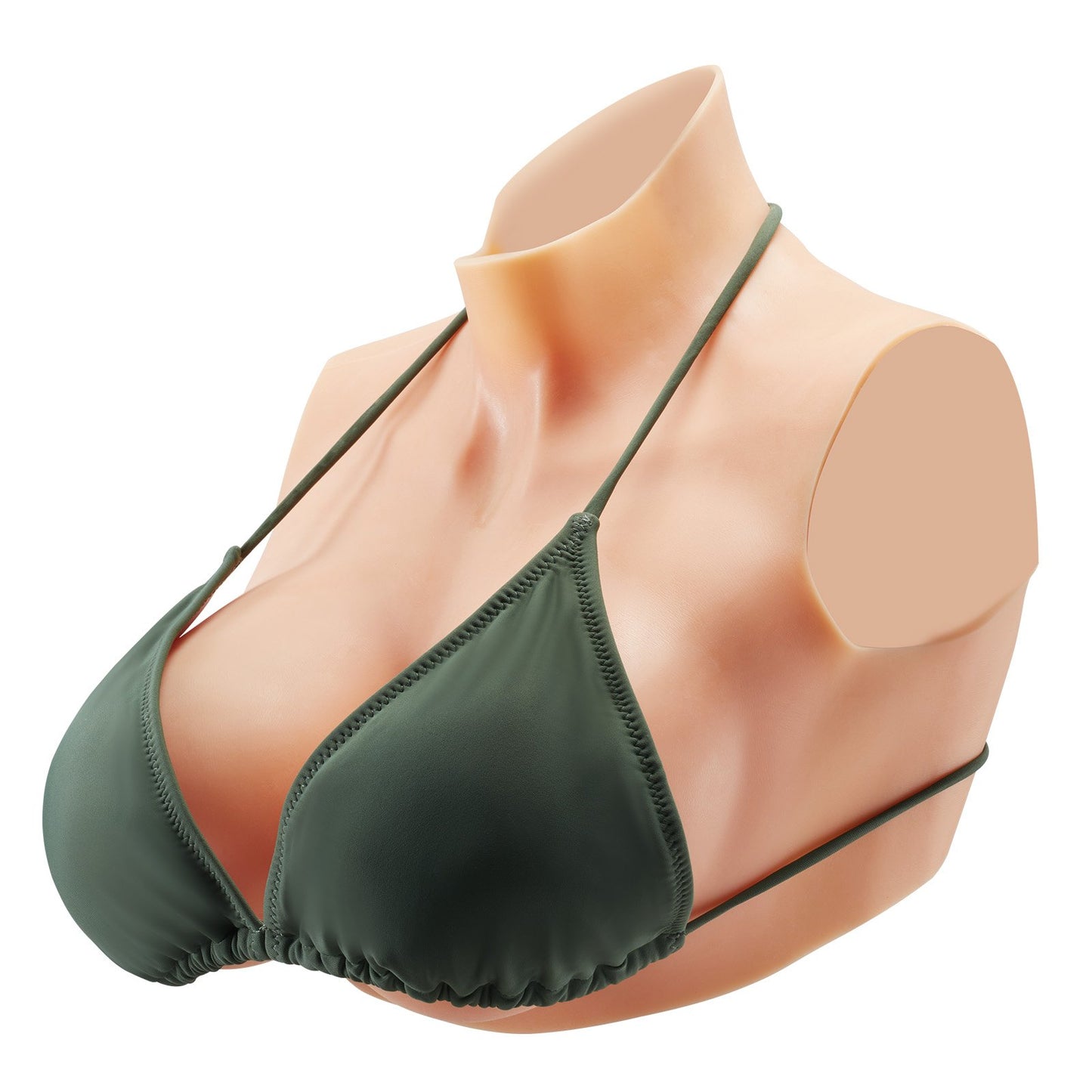 Silikonbröstplatta E-Cup höghalsade falska bröst för Cosplay Drag Queen