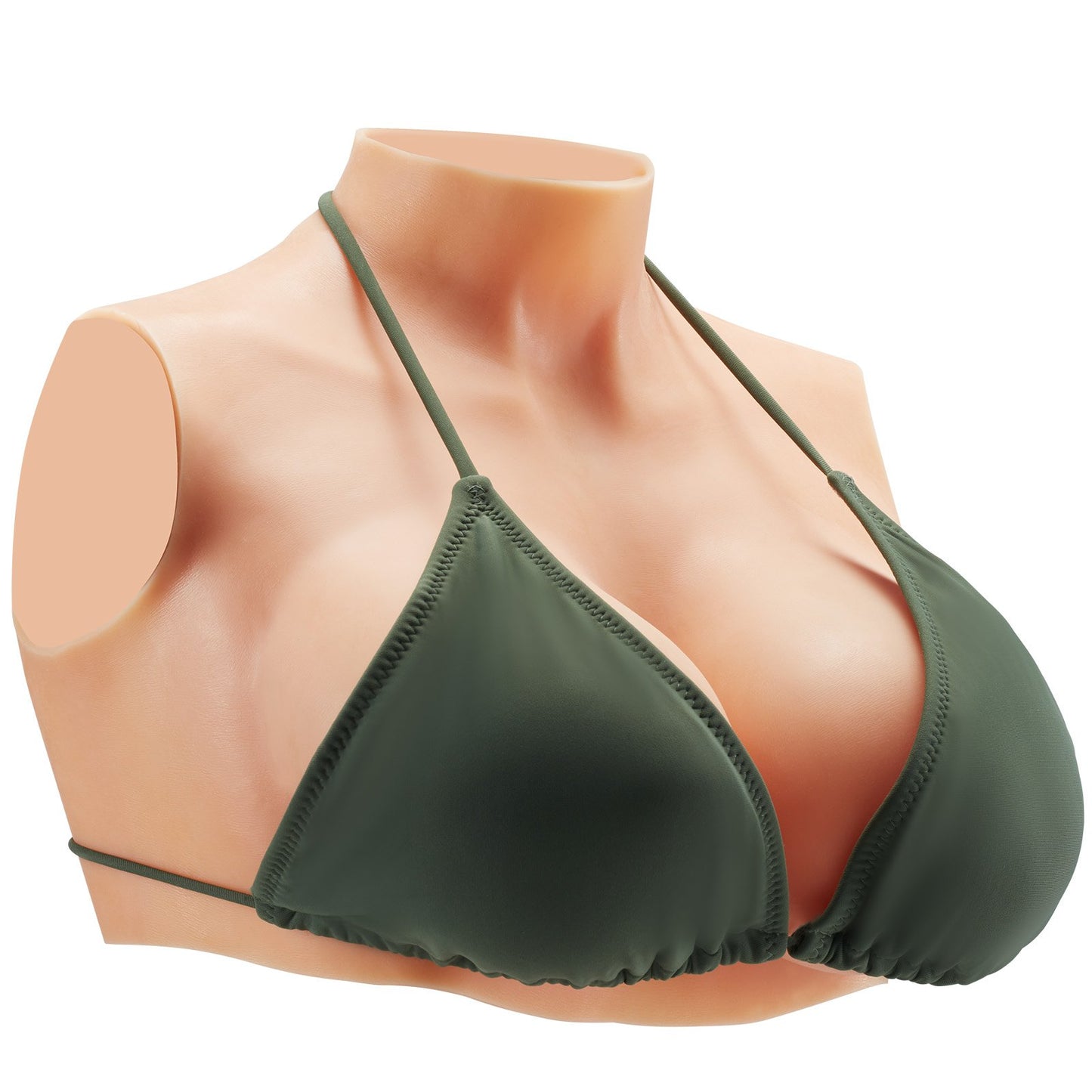 Silikonbröstplatta E-Cup höghalsade falska bröst för Cosplay Drag Queen