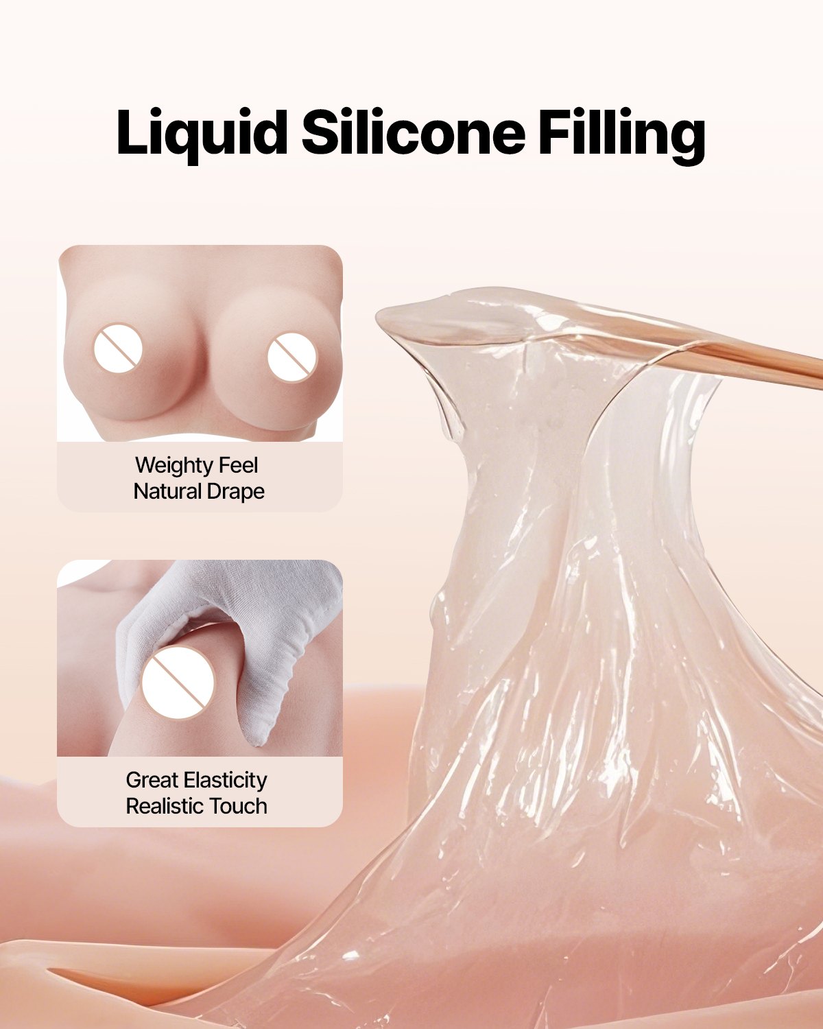 Silikonbrüste D-Cup High Neck Fake Boobs für Cosplay Drag Queen