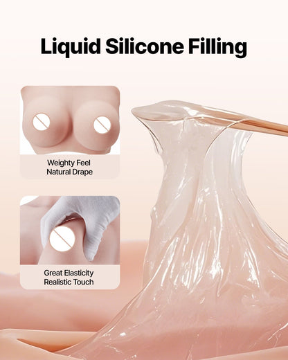 Silikonbrüste D-Cup High Neck Fake Boobs für Cosplay Drag Queen