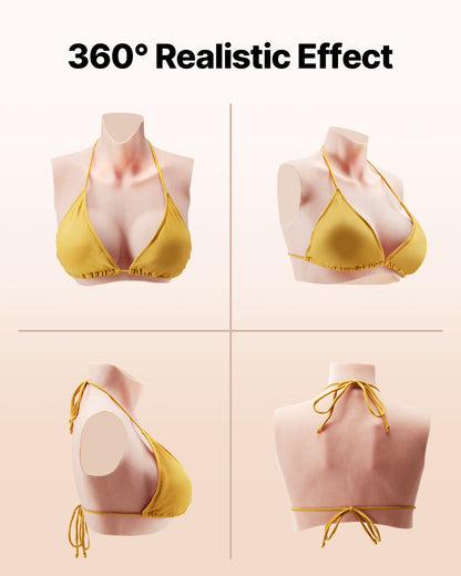 Silikonbrüste D-Cup High Neck Fake Boobs für Cosplay Drag Queen