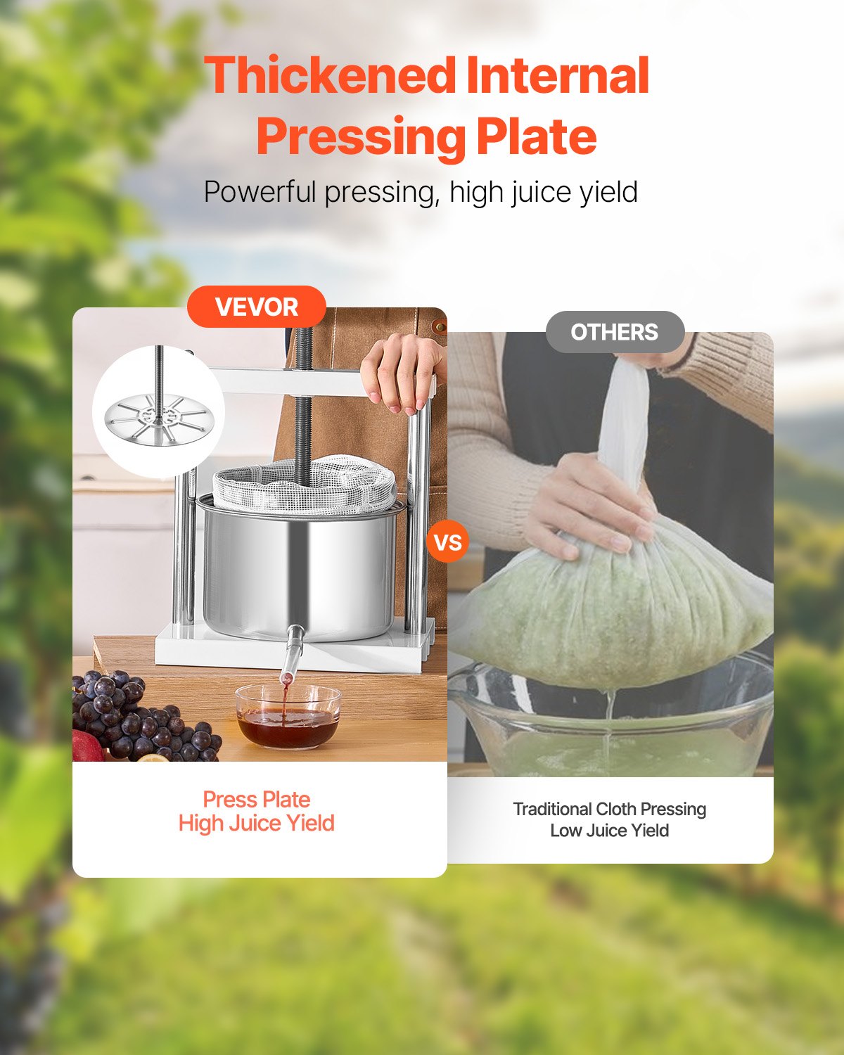 Fruit Wine Press Manual Press for Winemaking 1.45 Gal/5L Stainless Steel