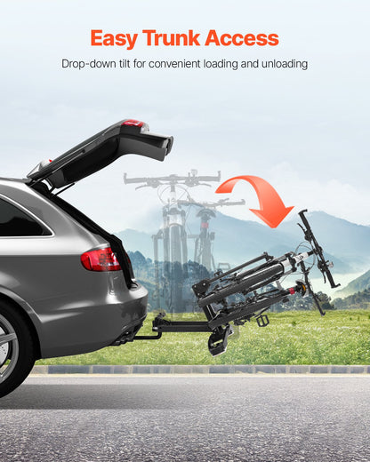 Bike holder for 2 bikes Lockable towbar Bike holder Fits 5 cm receiver