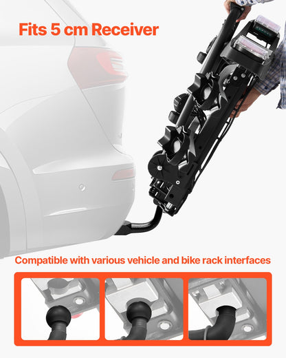 Bike holder for 2 bikes Lockable towbar Bike holder Fits 5 cm receiver