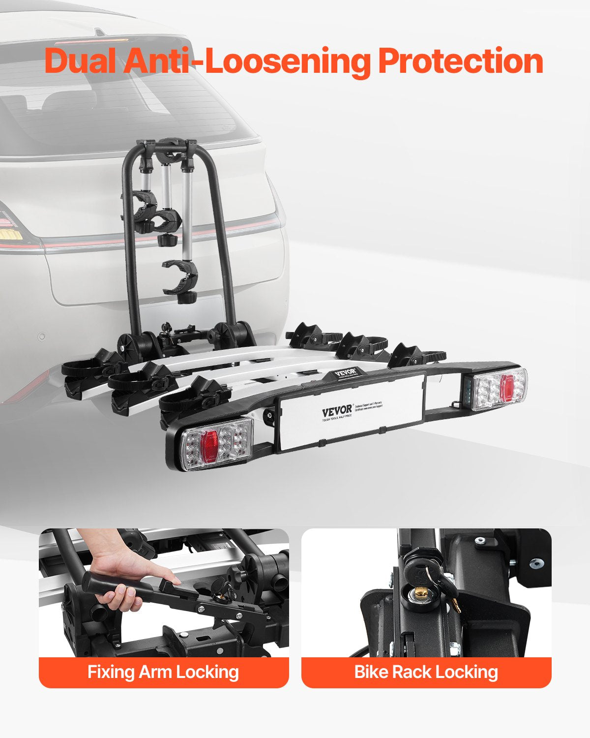 Bike holder for 3 bikes Lockable towbar Bike holder Fits 5 cm receiver