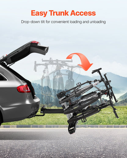 Bike holder for 3 bikes Lockable towbar Bike holder Fits 5 cm receiver