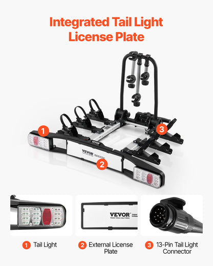 Fahrradträger für 3 Fahrräder Klappbarer Fahrradträger für Kupplungen Passend für 5 cm Aufnahmen