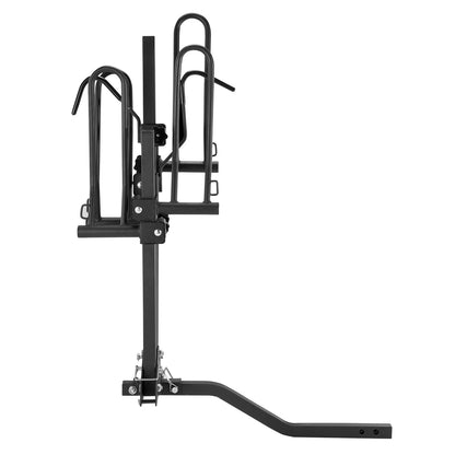 Hitch Mount Bike Rack, 2-Bike Platform Style, 80 LBS Max Capacity Bike Rack Hitch for 1.25-/2-Inch Receiver, Titling and Folding Bike Rack with Tires up to 2.4" Wide, for Car, SUV, Truck, RV, Rectangular Interface