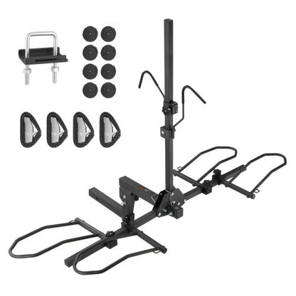 Hitch Mount Bike Rack, 2-Bike Platform Style, 160 LBS Max Capacity Bike Rack Hitch for 2-inch Receiver, Titling and Folding Bike Carrier with Tires up to 5" Wide, for Car, SUV, Truck, RV