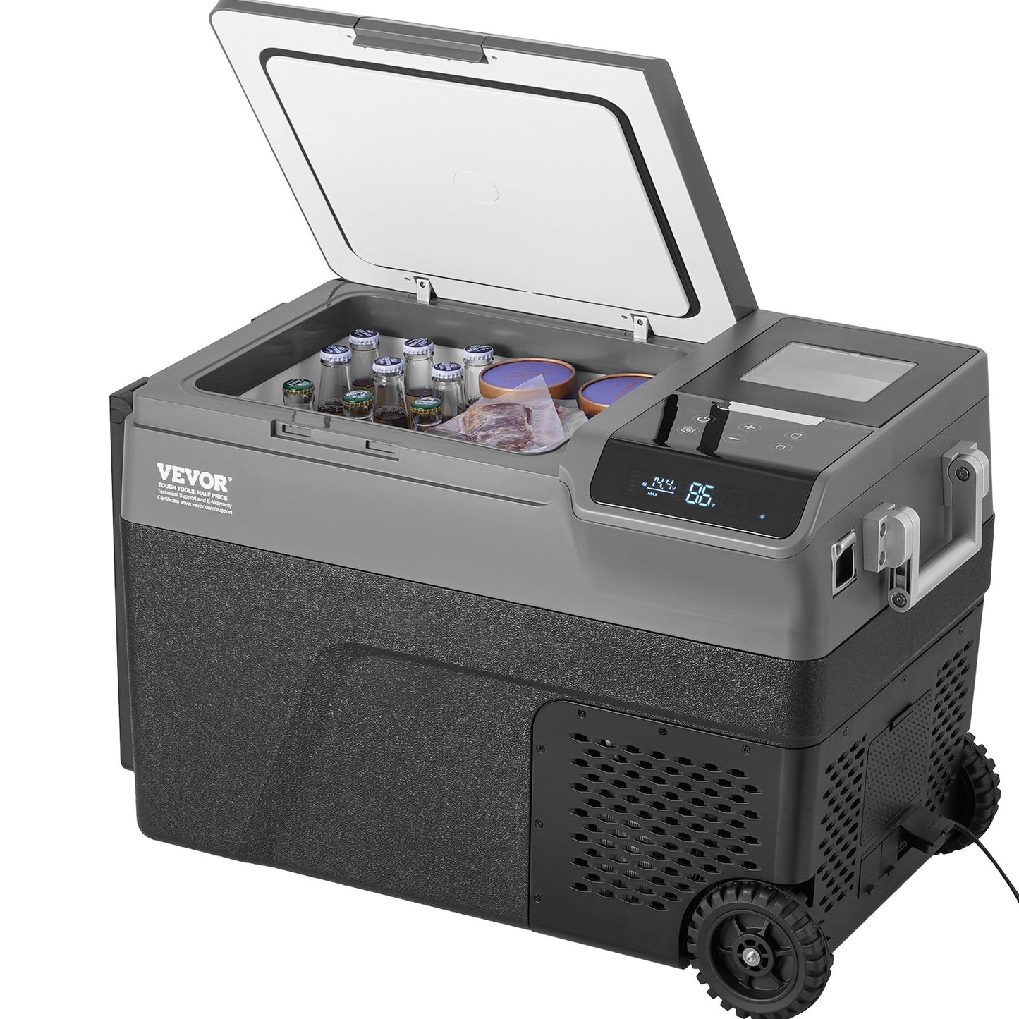 Tragbarer Auto-Kühlschrank mit Gefrierfach und Eisherstellungsfunktion, 35 l, Einzelzone