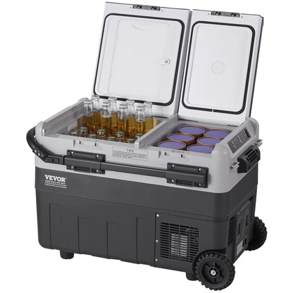 Tragbarer Autokühlschrank mit Gefrierfach, Kompressor, 50 l, Dual Zone, für Zuhause, Auto