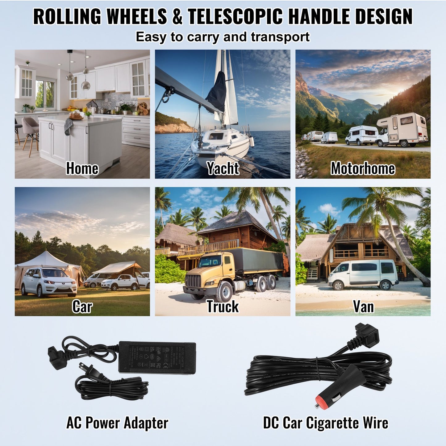 Tragbarer Autokühlschrank mit Gefrierfach, Kompressor, 58 l, Dual Zone, für Zuhause, Auto