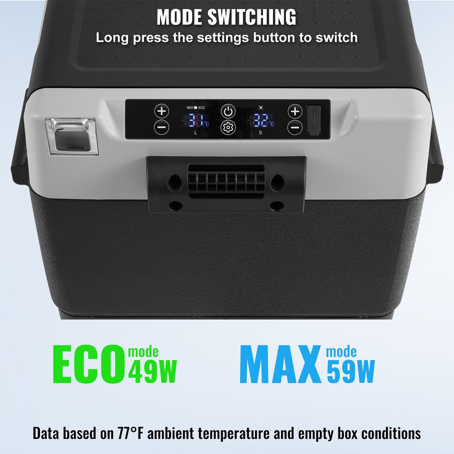 Tragbarer Autokühlschrank mit Gefrierfach, Kompressor, 60 l, Einzelzone, für Auto und Zuhause