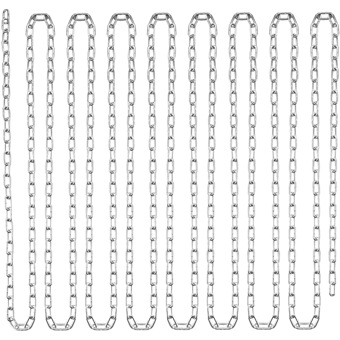 Zinc Plated Proof Coil Chain Carbon Steel Chain Loop 3/16" x 100' 1100lbs