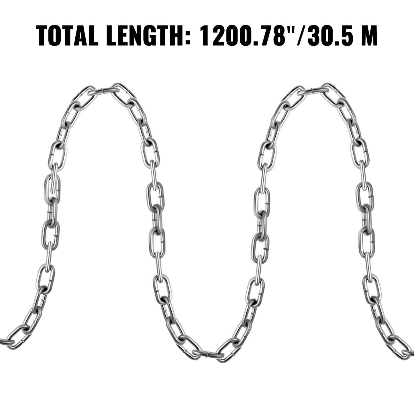 Grade 30 Chain 1/4 Inch by 100Ft Length Grade 30 Proof Coil Chain Zinc Plated Grade 30 Chain for Towing Logging Agriculture and Guard Rails