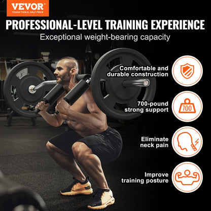 Sicherheits-Kniebeugenstange, 700 Pfund Fitness-Kniebeugenstange, Sicherheits-Kniebeugenstangenaufsatz mit Schulter- und Armpolstern, Gewichtsstange mit 28 mm Durchmesser, ideal für Frontkniebeugen, Ausfallschritte, Reha, Physiotherapie