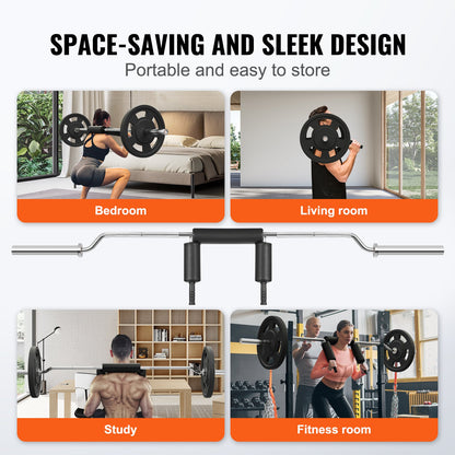 Sicherheits-Kniebeugenstange, 700 Pfund Fitness-Kniebeugenstange, Sicherheits-Kniebeugenstangenaufsatz mit Schulter- und Armpolstern, Gewichtsstange mit 28 mm Durchmesser, ideal für Frontkniebeugen, Ausfallschritte, Reha, Physiotherapie