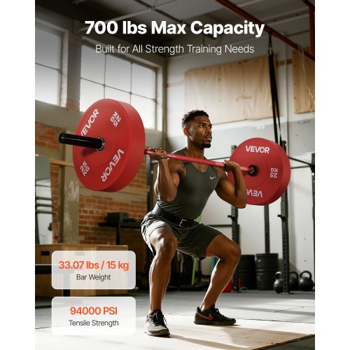 180 cm skivstång, passar 5 cm viktskivor, skivstång med räfflat grepp för styrketräning, tyngdlyftning, knäböj, marklyft, bänkpress, curl, overheadpress, 317 kg kapacitet |  EU