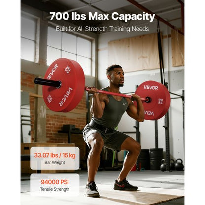 180 cm skivstång, passar 5 cm viktskivor, skivstång med räfflat grepp för styrketräning, tyngdlyftning, knäböj, marklyft, bänkpress, curl, overheadpress, 317 kg kapacitet |  EU