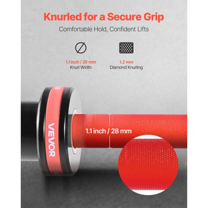 180 cm skivstång, passar 5 cm viktskivor, skivstång med räfflat grepp för styrketräning, tyngdlyftning, knäböj, marklyft, bänkpress, curl, overheadpress, 317 kg kapacitet |  EU