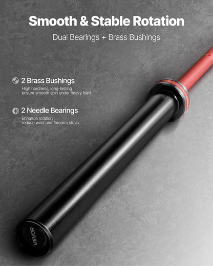 7FT Barbell Bar, Fits 2-Inch Weight Plates, Barbell Bar with Knurled Grip for Strength Training, Weightlifting, Squat, Deadlift, Bench Press, Curl, Overhead Press, 1000lbs/453kg Capacity