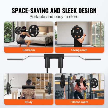 Sicherheits-Kniebeugenstange, 1.500 Pfund Fitness-Kniebeugenstange, Sicherheits-Kniebeugenstangenaufsatz mit Schulter- und Armpolstern, Langhantel mit 32 mm Durchmesser, ideal für Frontkniebeugen, Ausfallschritte, Reha, Physiotherapie