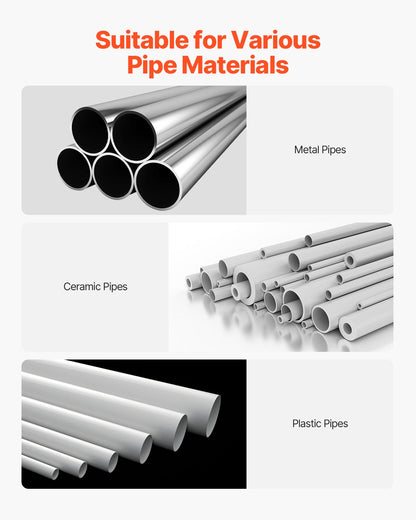 Heavy-Duty Pipe Chain Vise, 1/2" - 8" Pipe Capacity, 34.6" Rugged Chain & Cast Iron Base, Industrial-Grade Pipe Clamping for Plumbing, Automotive Repairs, Metalworking