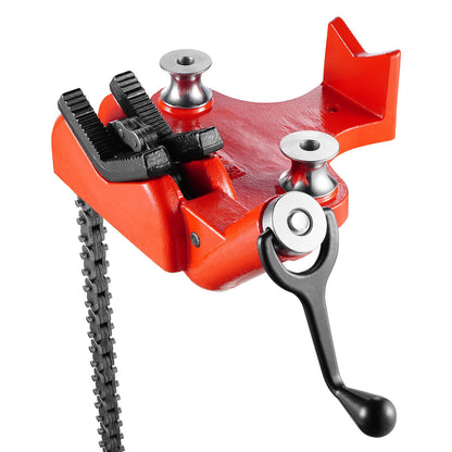 Heavy-Duty Pipe Chain Vise, 1/2" - 8" Pipe Capacity, 34.6" Rugged Chain & Cast Iron Base, Industrial-Grade Pipe Clamping for Plumbing, Automotive Repairs, Metalworking