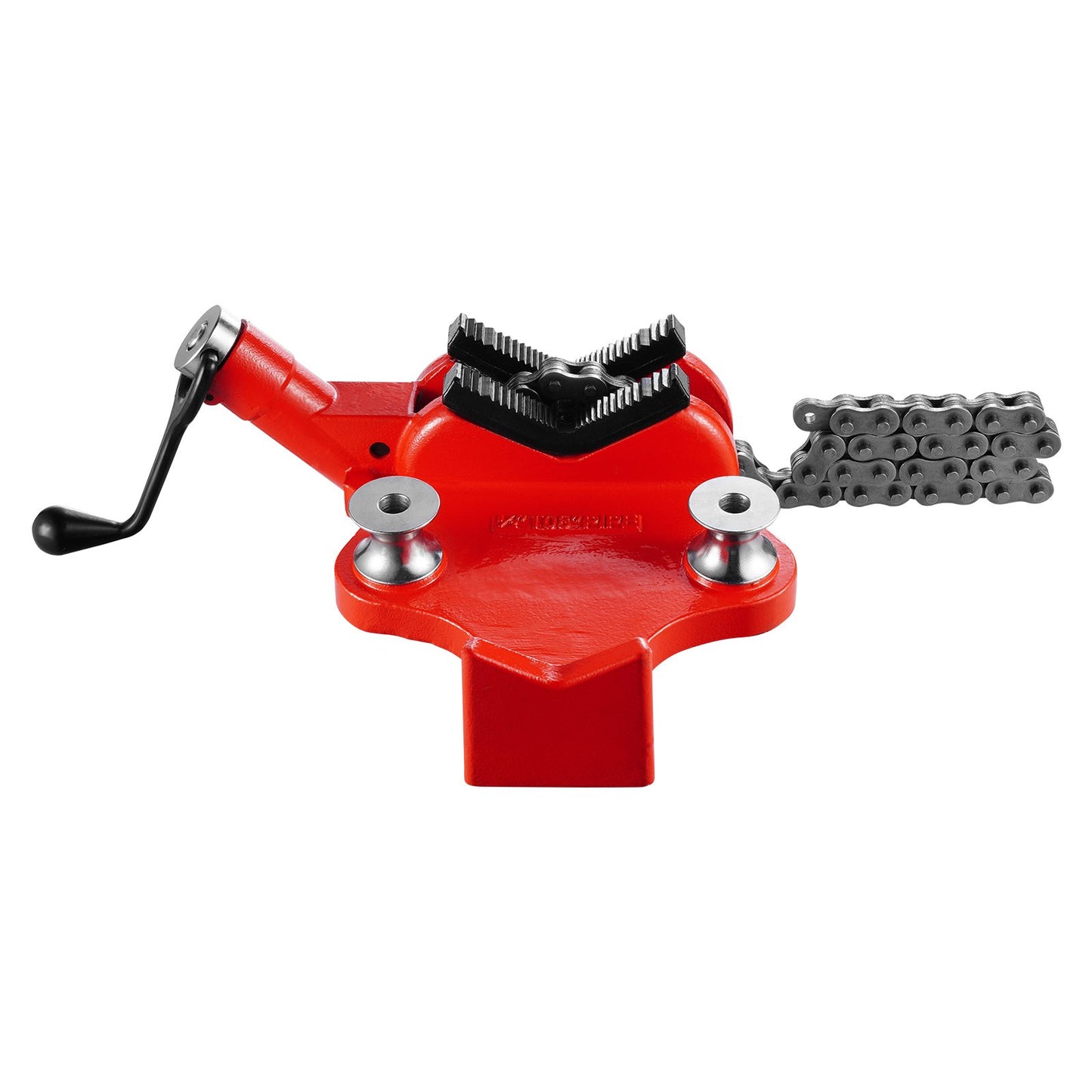 Heavy-Duty Pipe Chain Vise, 1/2" - 8" Pipe Capacity, 34.6" Rugged Chain & Cast Iron Base, Industrial-Grade Pipe Clamping for Plumbing, Automotive Repairs, Metalworking