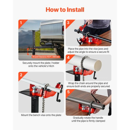 Schraubstock mit Kettenbefestigung und Hakenmontage, Schraubstockplattenhalter, 1/8-5 Zoll Kapazität | EU