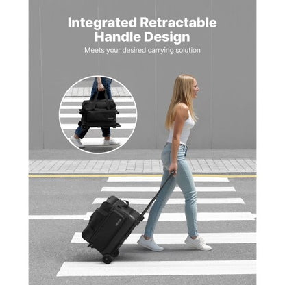 Bowlingväska för 2 bollar med hjul, bowlingväska med dubbla rullar, skofack