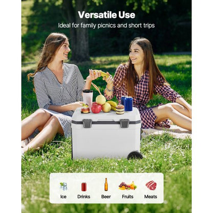 Tragbare Kühlbox, 45 QT, mit Rädern, Fassungsvermögen 64 Dosen, mit Getränkehalter | EU