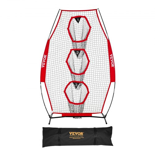 8 x 4 inch Football Trainer Throwing Net, Training Throwing Target Practice Net with 5 Target Pockets, Knotless Net Includes Straps and Portable Carry Case, Improve QB Throwing Accuracy, Red