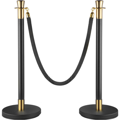 Crowd Control Stanchion Stanchion Set 6 pieces set with black velvet rope