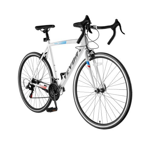 Road Bike, 700C Wheels Racing Bike, SHIMANO 21 Speeds Drivetrain City Commuter Road Bicycle, Urban Adult Sport Bicycle with Carbon Steel Frame, Drop Bar, Caliper Brake, for Men and Women