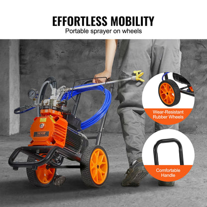 Cart Airless Paint Sprayer Membrane Paint Airless Sprayer 1100W Electric
