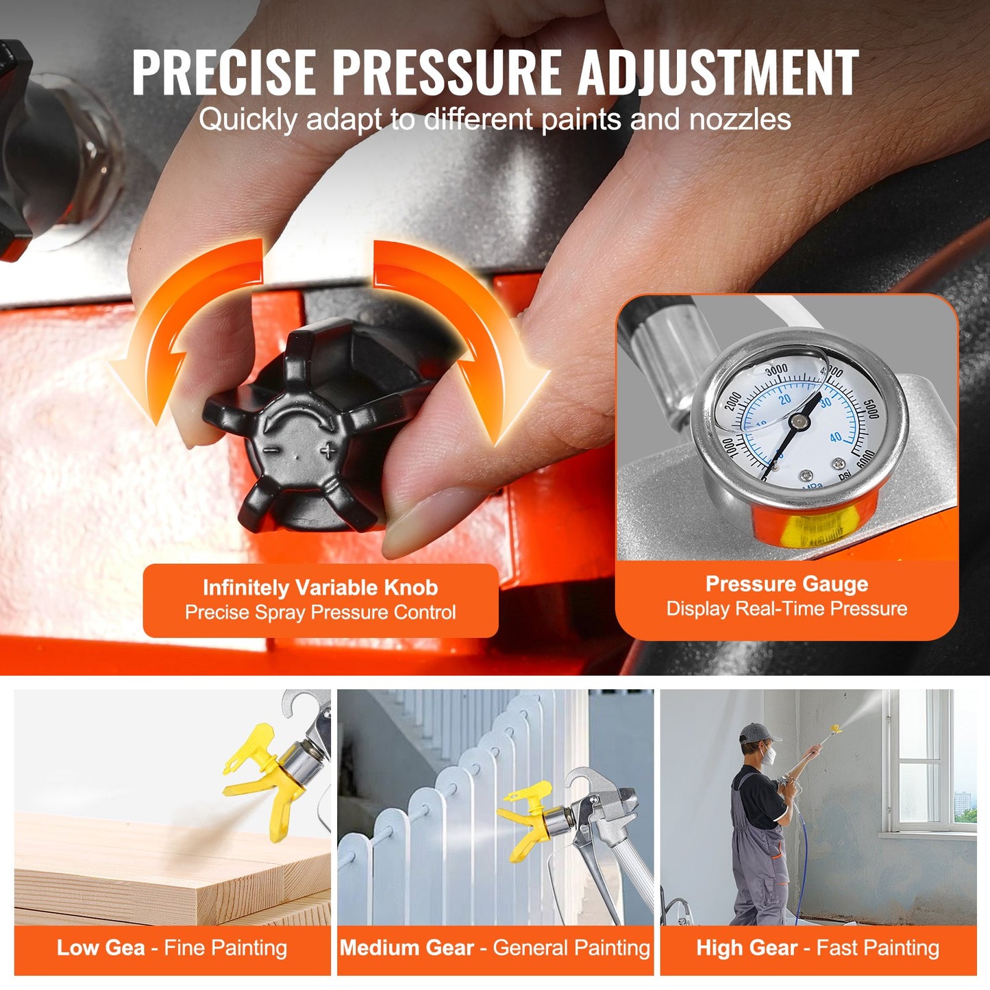 Cart Airless Paint Sprayer Membrane Paint Airless Sprayer 1700W Electric