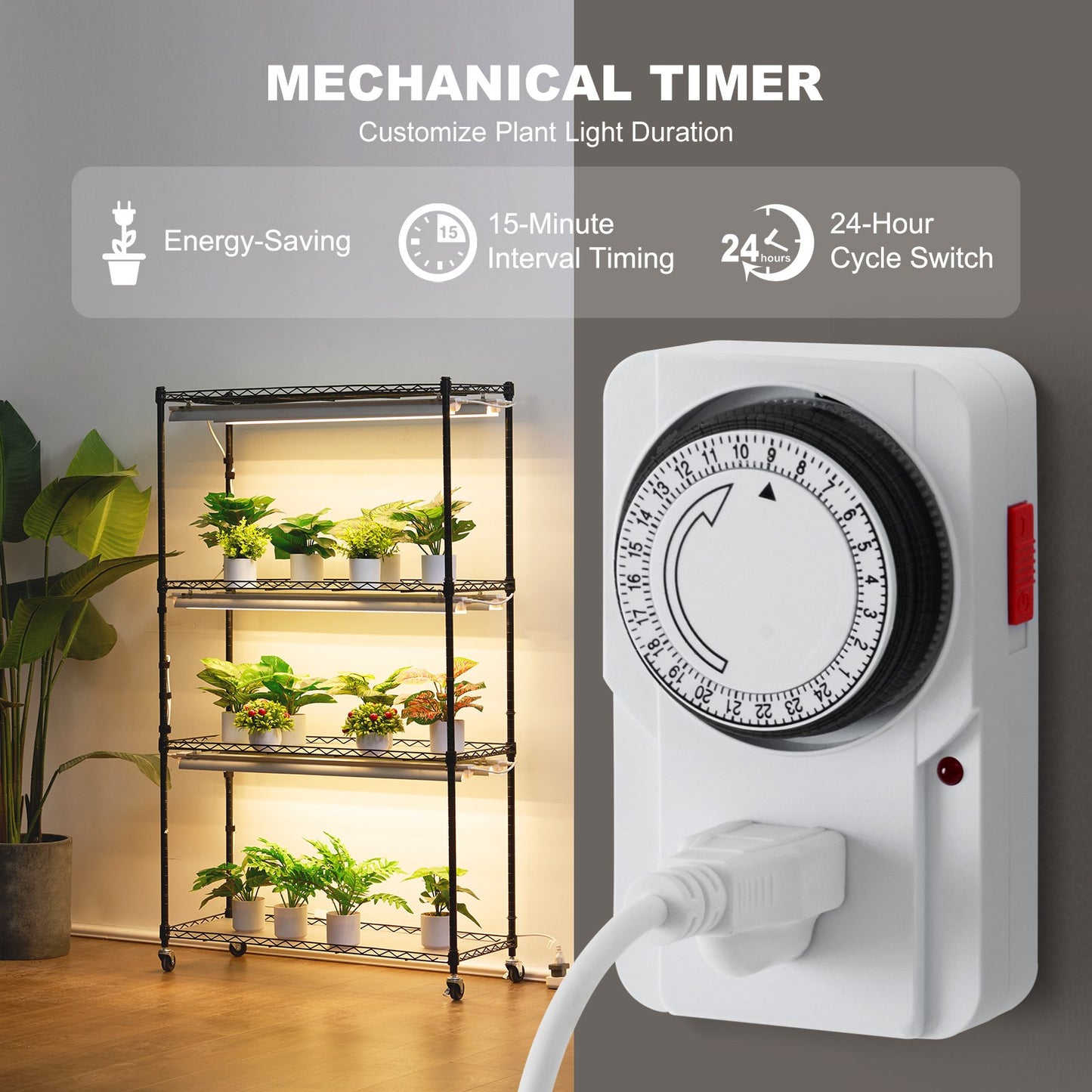 Plant Stand with Grow Lights 4 Eters 180W 59,1" Tall Plant Grow Hylla