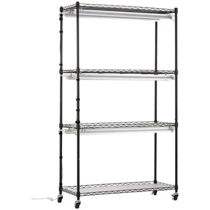 Plant Stand with Grow Lights 4 Eters 180W 59,1" Tall Plant Grow Hylla